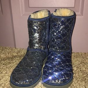 Sparkles blue and silver Uggs